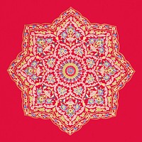 Vintage flower element, beautiful indian embroidery psd, remix from the artwork of Sir Matthew Digby Wyatt