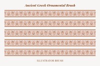Greek illustrator brush vector seamless pattern set