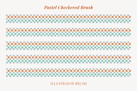 Pastel checkered brush pattern illustrator brush vector add-on set