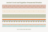 Ancient pattern illustrator brush Greek and Egyptian seamless pattern vector add-on set