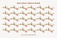 Flower pattern illustrator brush, red rose vector add-on set