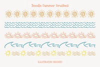 Summer doodle pattern brush illustrator vector add-on set