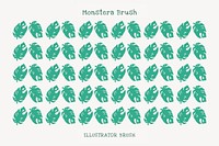 Monstera leaf pattern brush vector add-on set