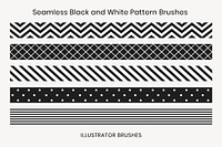 Pattern brush, seamless black and white, vector add-on set