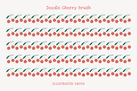 Cherry illustrator brush vector seamless pattern set