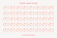 Heart illustrator brush vector seamless pattern set