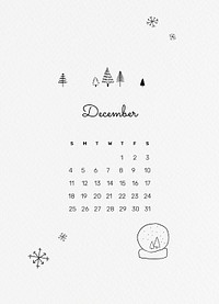 Cute December 2022 calendar, monthly planner
