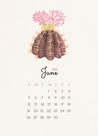 Aesthetic 2022 June calendar template, editable planner vector