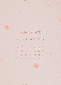 Aesthetic 2022 September calendar template, monthly planner vector