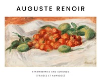 Auguste Renoir art print, famous still life painting, Strawberries and Almonds