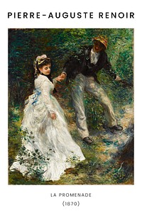 Renoir La Promenade art print, vintage painting wall art