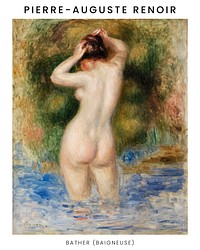 Renoir Bather art print, vintage nude painting wall art