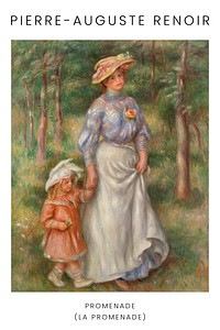 Renoir Promenade art print, vintage painting wall art