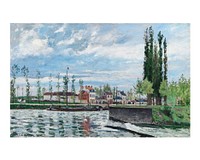 Pissarro art print, famous painting, The Lock at Pontoise