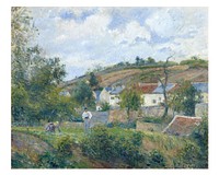 Pissarro Pontoise art print, impressionist painting, a corner of the Hermitage