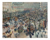 Pissarro art print, famous painting, Boulevard of the Italians, Morning, Sunlight