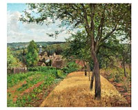 Pissarro art print, famous painting, Orchards at Louveciennes