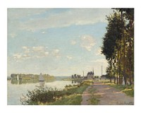 Claude Monet Argenteuil art print, vintage painting of a lake