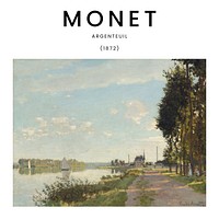 Monet Argenteuil art print, beautiful vintage painting wall poster
