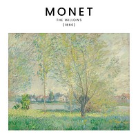 Monet The Willows art print, beautiful vintage painting wall poster