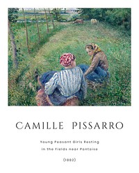 Camille Pissarro poster art print, famous painting of young girls in the field wall poster