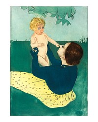 Mary Cassatt art print, famous Under the Horse Chestnut Tree