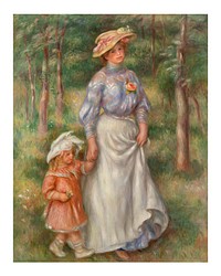Pierre-Auguste Renoir Promenade art print, vintage impressionist painting
