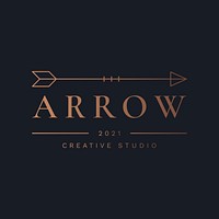 Aesthetic business arrow logo template, minimal graphic psd