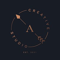 Aesthetic business arrow logo template, minimal graphic psd