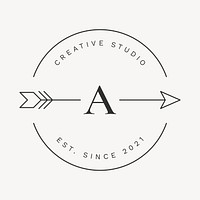 Aesthetic business arrow logo template, minimal graphic vector