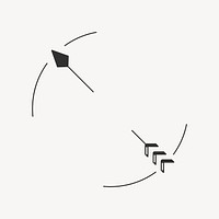 Minimal arrow black logo element psd, simple Boho design