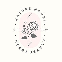 Rose business logo template, flower design for beauty brands vector