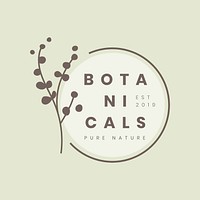 Botanical business logo template, aesthetic design for organic business vector