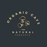 Organic cafe business logo template, gold design for organic branding psd