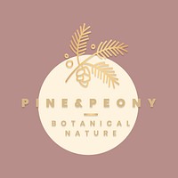 Organic botanical logo template, leaf illustration for business psd