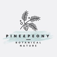 Organic botanical logo template, leaf illustration for business vector