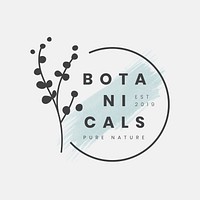 Botanical business logo template, aesthetic design for organic business psd