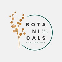 Botanical business logo template, aesthetic design for organic business psd