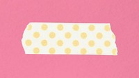 Polka dot washi tape clipart, yellow pattern, planner decoration