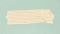 Stripe washi tape collage element, yellow pattern design