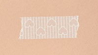 Cute washi tape collage element, beige wave pattern