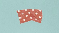 Cute washi tape collage element, red polka dot pattern, diary decoration