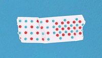 Red washi tape clipart, polka dot patterned collage element
