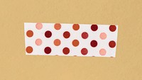 Cute washi tape clipart, orange polka dot pattern, planner sticker psd