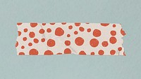 Brown washi tape clipart, polka dot patterned collage element