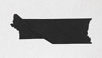 Simple washi tape sticker, black collage element
