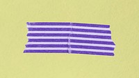 Purple washi tape clipart, striped pattern collage element