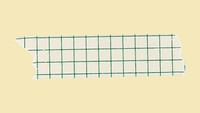 Grid washi tape clipart, green pattern, diary decoration