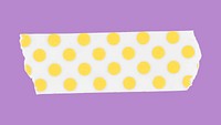 Color washi tape sticker, polka dot patterned collage element psd