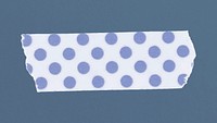 Blue dot washi tape clipart, cute patterned collage element